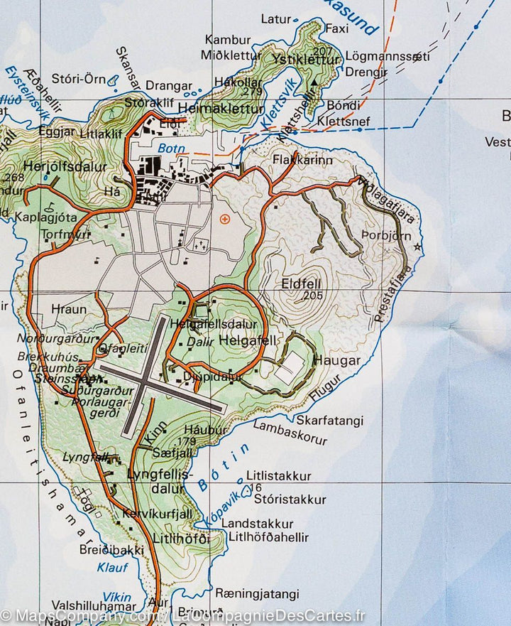 Carte de randonnée des Iles Vestmann (Islande) | Ferdakort - La Compagnie des Cartes