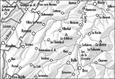 Carte de randonnée imperméable n° 252T - Bulle (Suisse) | Swisstopo - Excursions au 1/50 000 carte de randonnée Swisstopo