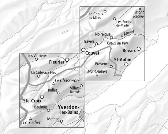 Carte de randonnée imperméable n° 3303T - Creux du Van (Suisse) | Swisstopo - 1/33 333 carte de randonnée Swisstopo