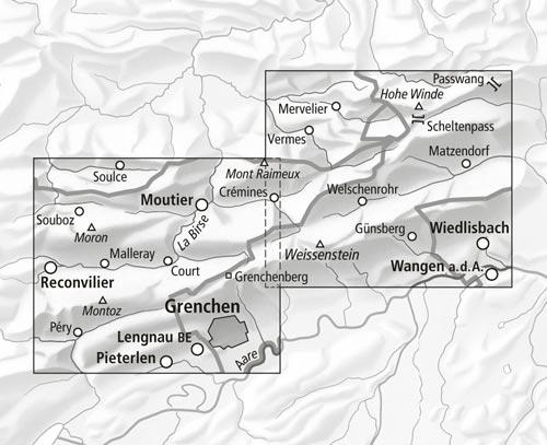 Carte de randonnée imperméable n° 3318T - Weissenstein (Suisse) | Swisstopo - 1/33 333 carte de randonnée Swisstopo