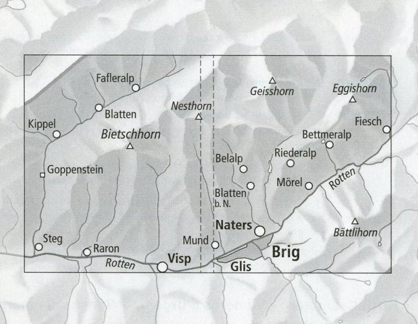 Carte de randonnée imperméable n° 3324T - Lötschental, Aletschgebiet (Suisse) | Swisstopo - 1/33 333 carte de randonnée Swisstopo