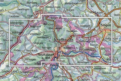 Carte de randonnée imperméable n° 3329T - Schaffhausen (Suisse) | Swisstopo - 1/33 333 carte de randonnée Swisstopo