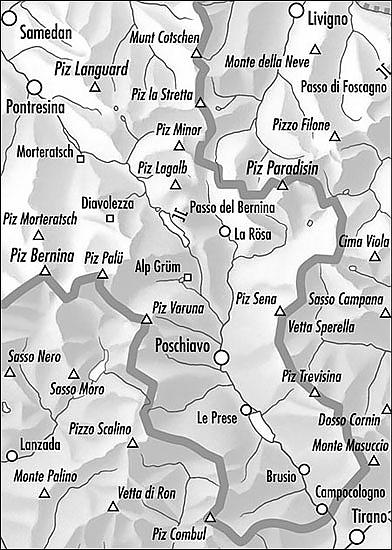 Carte de randonnée imperméable n° 469T - Val Poschiavo (Suisse) | Swisstopo - Excursions au 1/50 000 carte de randonnée Swisstopo