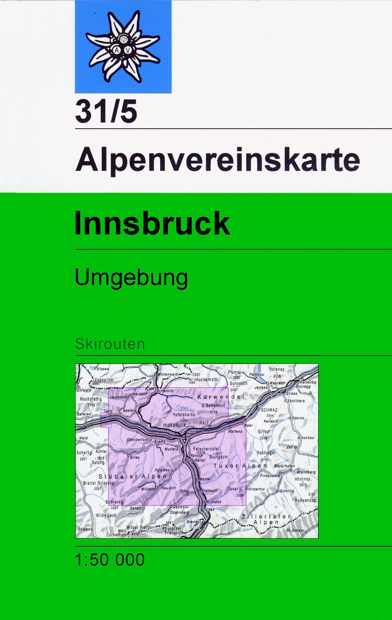 Carte de randonnée n° 31/5S - Innsbruck & environs (Alpes autrichiennes) | Alpenverein carte de randonnée Alpenverein Default Title