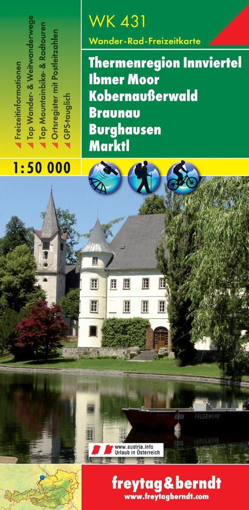 Carte de randonnée - Innviertel Thermenregion - Ibmer Moor (Allemagne), n° WK431 | Freytag & Berndt carte pliée Freytag & Berndt 
