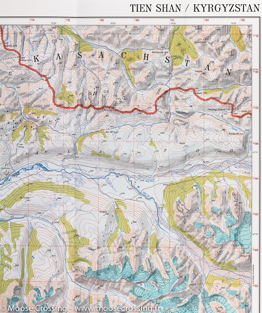 Carte de randonnée n° 0/14 - Inylchec, Tien Shan (Kirghizstan) carte de randonnée Alpenverein