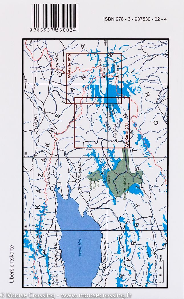 Carte de randonnée n° 0/14 - Inylchec, Tien Shan (Kirghizstan) carte de randonnée Alpenverein