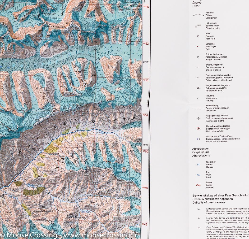 Carte de randonnée n° 0/14 - Inylchec, Tien Shan (Kirghizstan) carte de randonnée Alpenverein