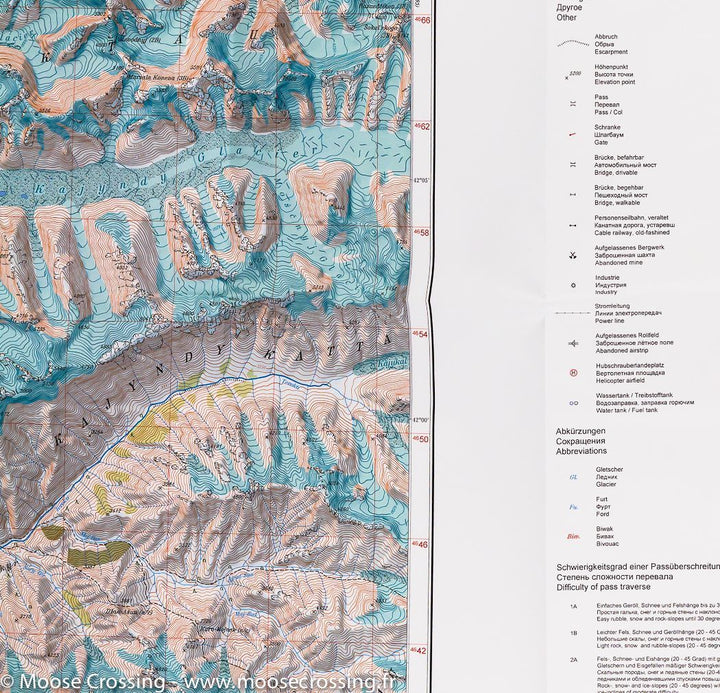 Carte de randonnée - Inylchec, Tien Shan (Kirghizstan) - La Compagnie des Cartes