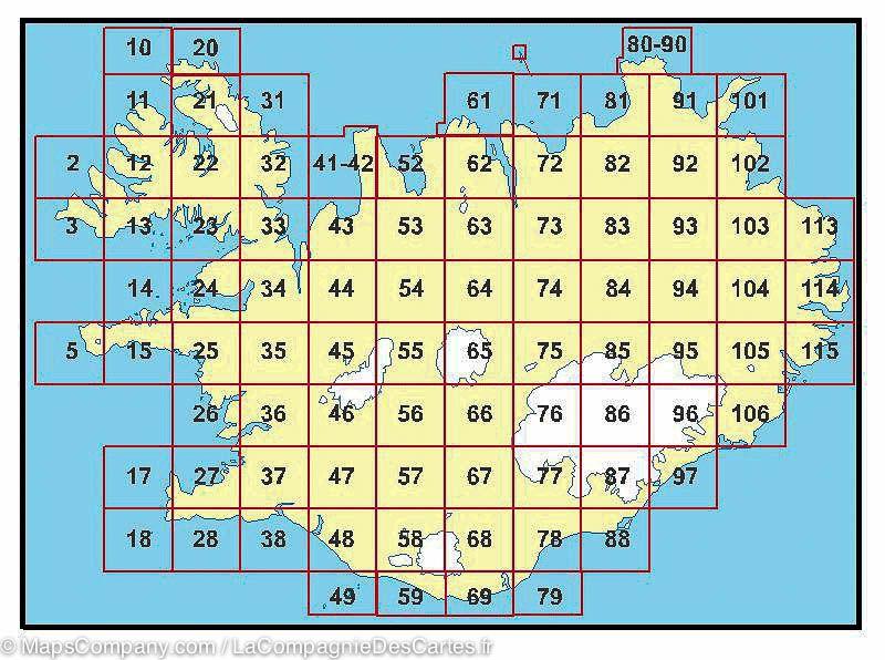 Carte de randonnée Islande - Botnsheidi 36 | Ferdakort - atlaskort carte pliée Ferdakort 