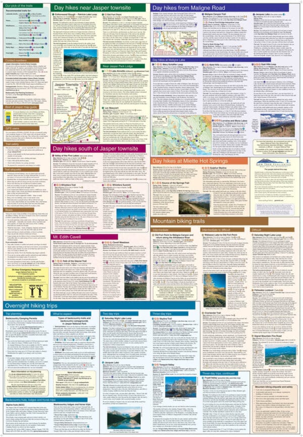 Carte de randonnée - Jasper & Maligne Lake (Alberta) | Gem Trek carte pliée Gem Trek Publishing 