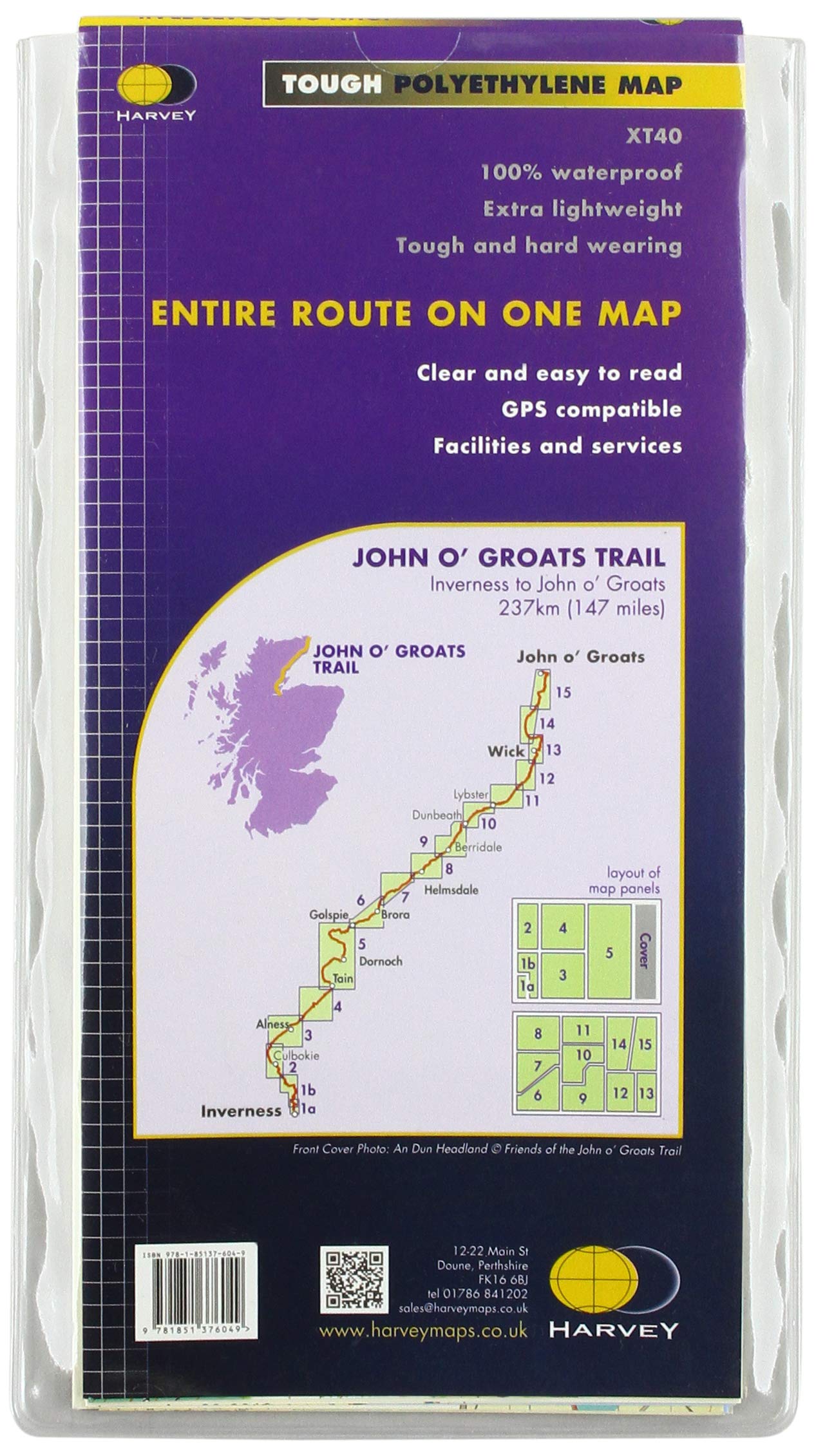 Carte de randonnée - John o'Groats Trail XT40 | Harvey Maps - National Trail maps carte de randonnée Harvey Maps