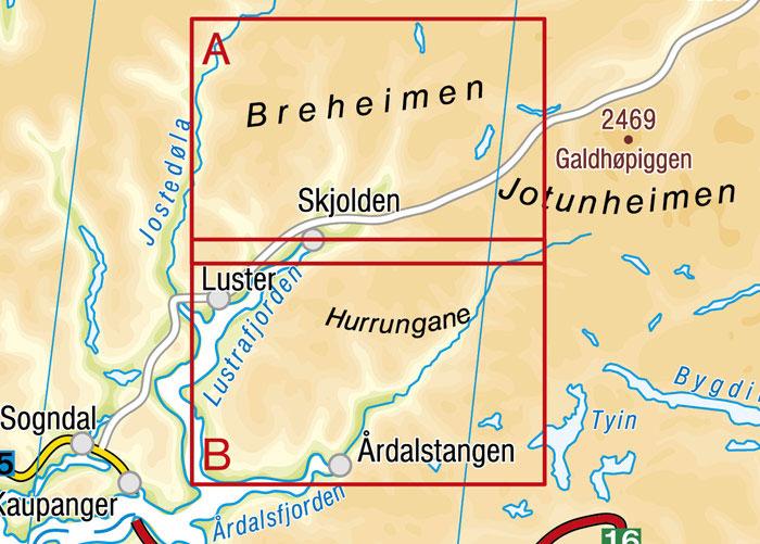 Carte de randonnée n° 110 - Jotunheimen ouest (Norvège) | PhoneMaps carte de randonnée PhoneMaps