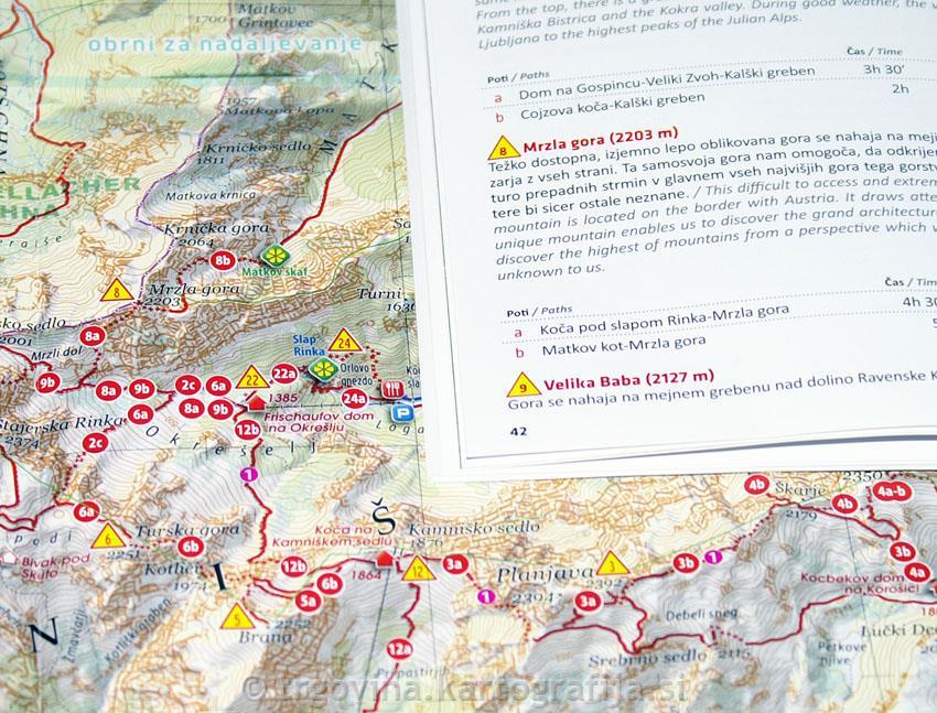 Carte de randonnée - Kamnik, Savinja Alpes (Slovénie) | Kartografija carte de randonnée Kartografija