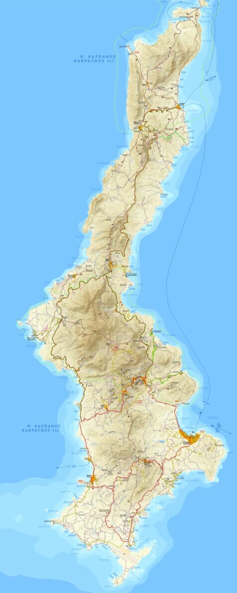 Carte de randonnée - Karpathos & Kasos (Grèce) | Terrain Cartography carte pliée Terrain Cartography 
