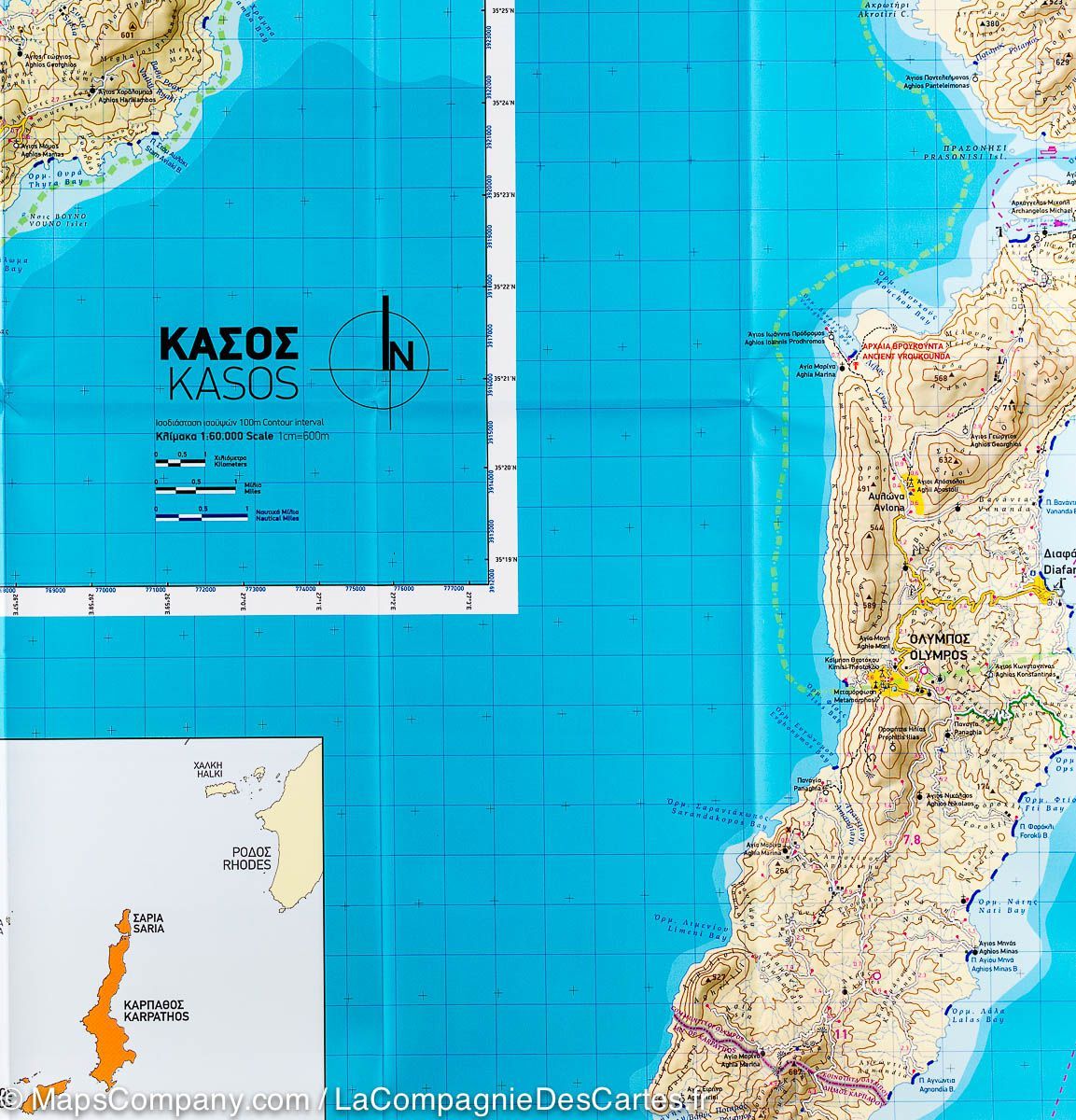 Carte de randonnée - Karpathos & Kasos (Grèce) | Terrain Cartography carte de randonnée Terrain Cartography
