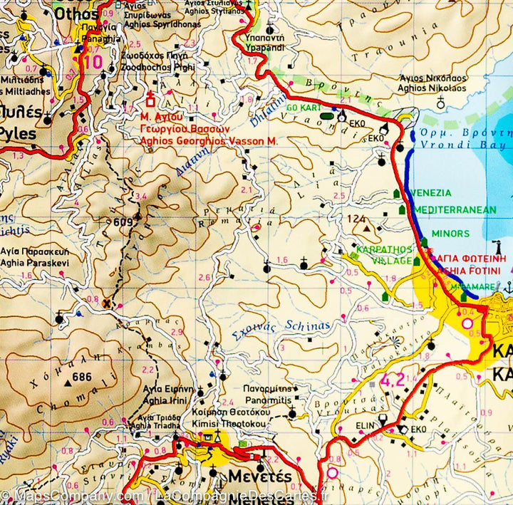 Carte de randonnée - Karpathos & Kasos (Grèce) | Terrain Cartography carte pliée Terrain Cartography 