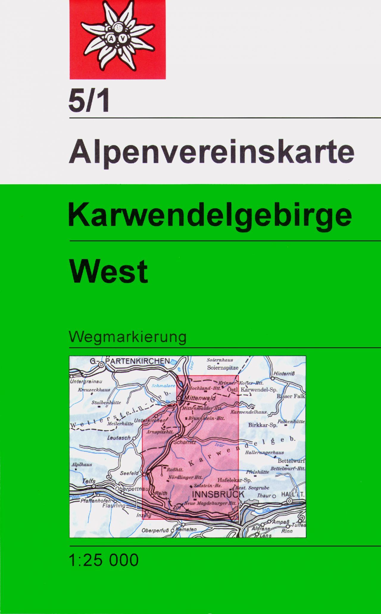Carte de randonnée n° 05/1 - Karwendelgebirge Ouest (Alpes autrichiennes) | Alpenverein carte de randonnée Alpenverein