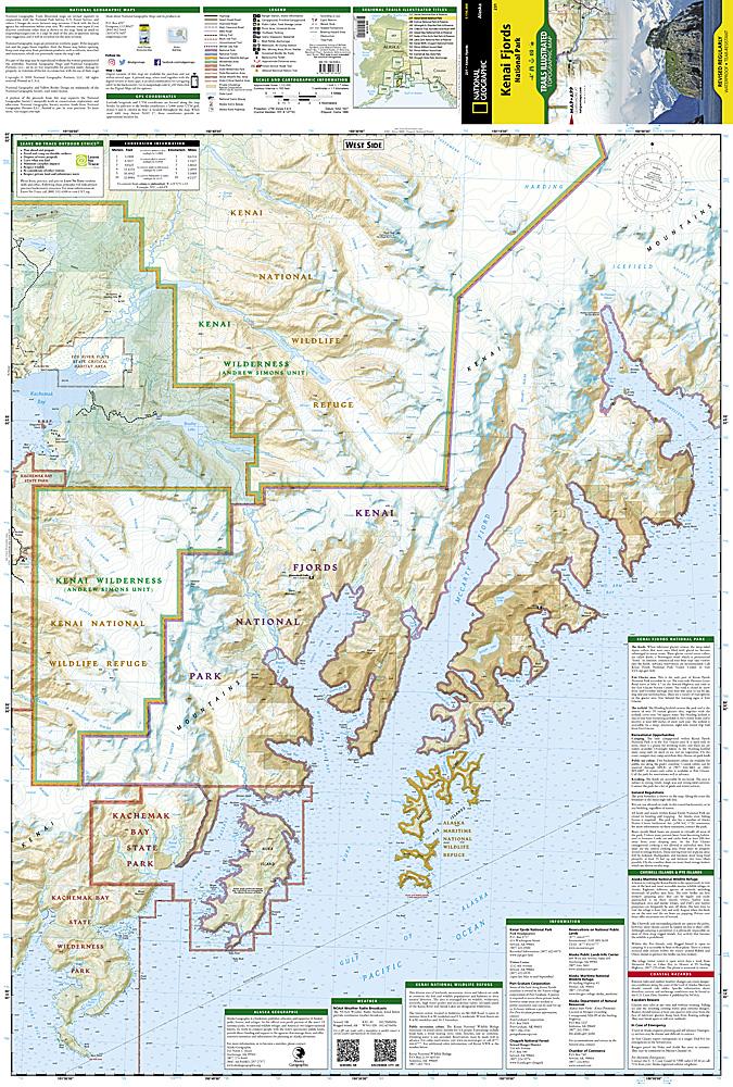 Carte de randonnée - Kenai Fjords National Park (Alaska), n° 231 | National Geographic carte pliée National Geographic 