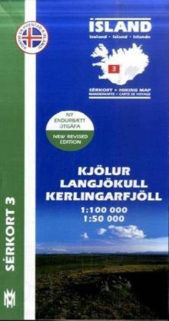 Carte de randonnée Kjolur - Langjokull - Kerlingarfjoll | Mal og menning carte de randonnée Mal og menning Default Title