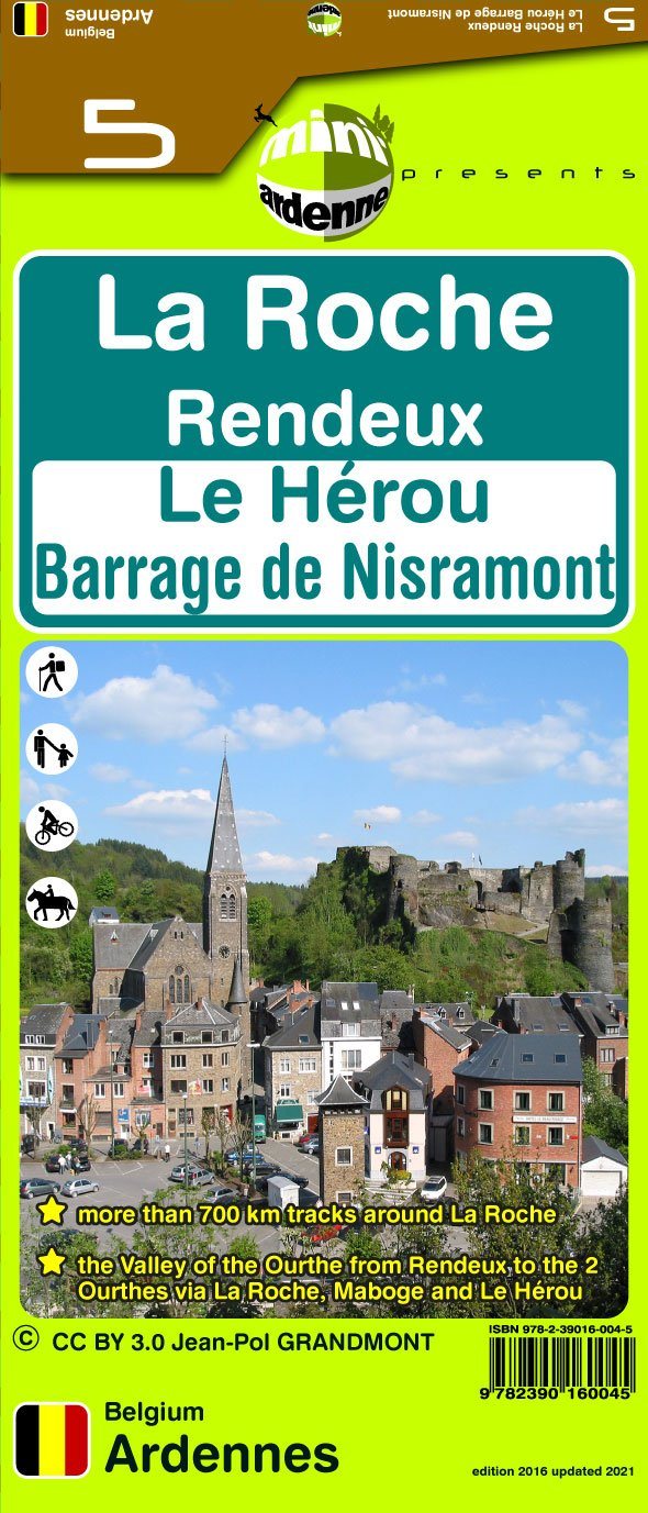 Carte de randonnée n° 5 - La Roche, Rendeux, Le Hérou, Barrage de Nisramont, | Mini Planet carte de randonnée Mini Planet