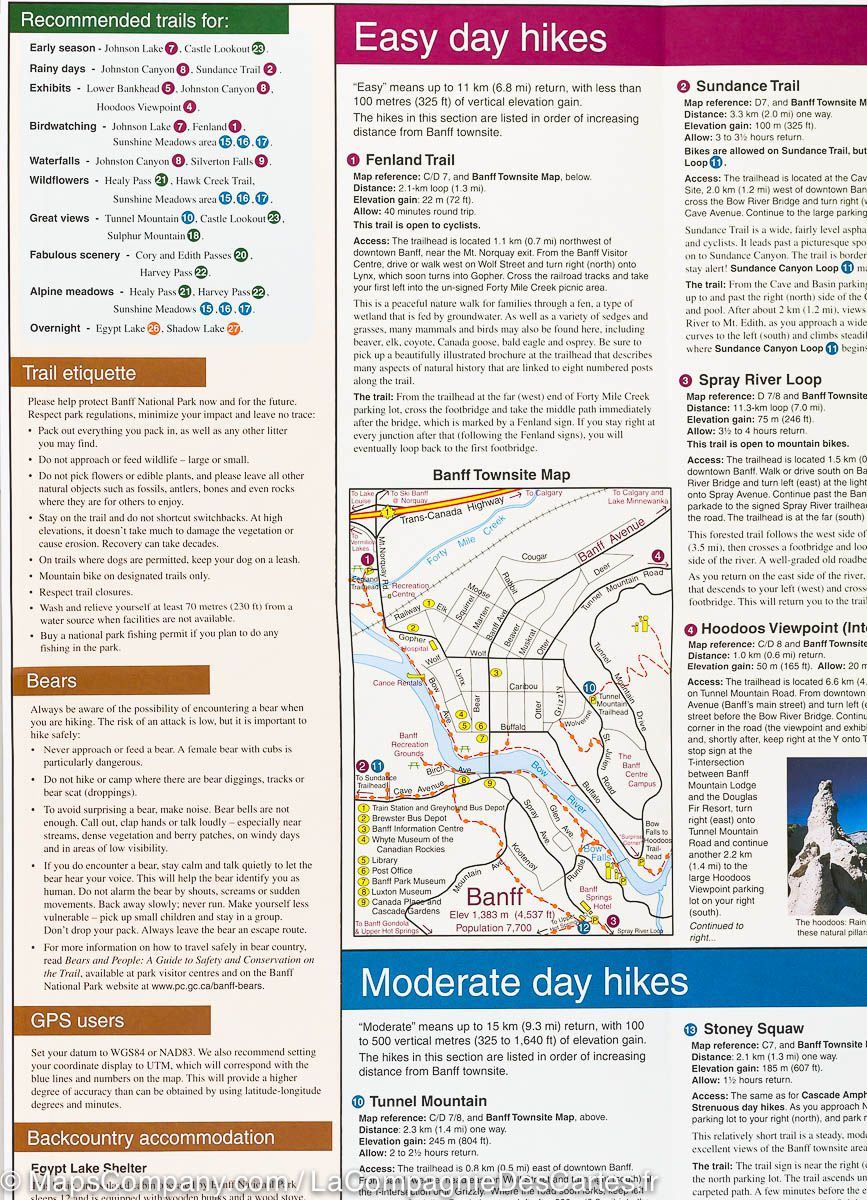 Carte de randonnée - Egypt Lake (PN Banff, Alberta, Colombie Britannique) | Gem Trek carte de randonnée Gem Trek Publishing