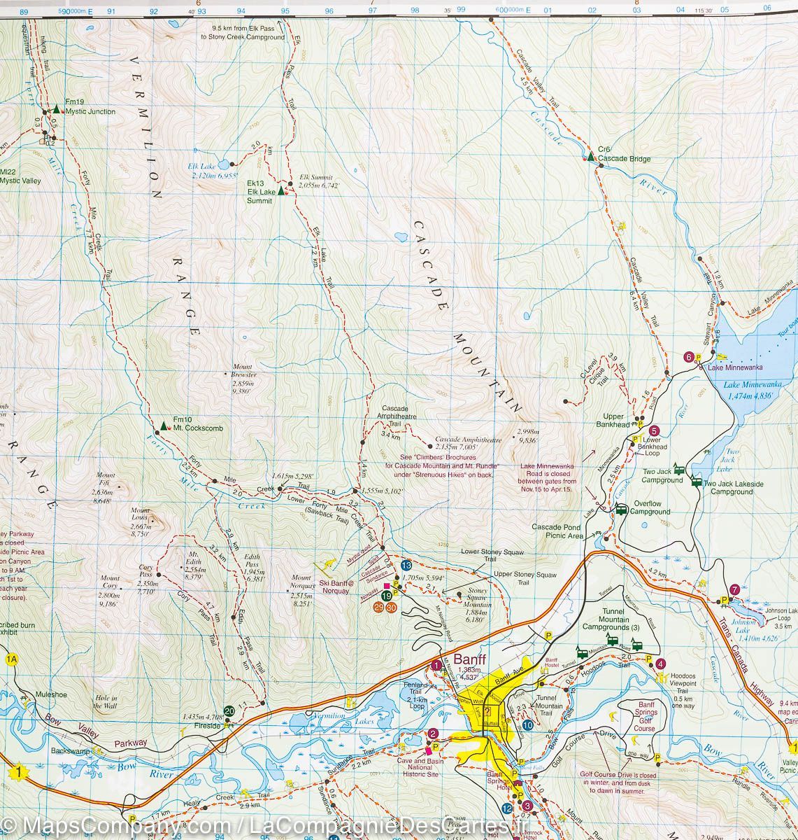 Carte de randonnée - Egypt Lake (PN Banff, Alberta, Colombie Britannique) | Gem Trek carte de randonnée Gem Trek Publishing