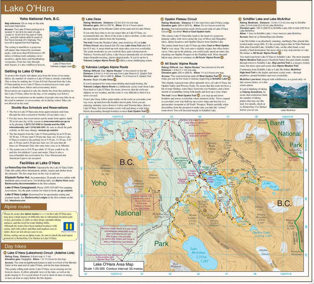 Carte de randonnée - Lac Louise & Parc National Yoho (Canada) | Gem Trek carte pliée Gem Trek Publishing 
