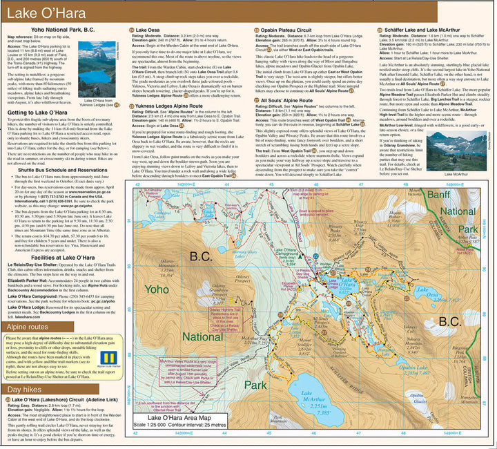 Carte de randonnée - Lac Louise & Parc National Yoho (Canada) | Gem Trek carte pliée Gem Trek Publishing 