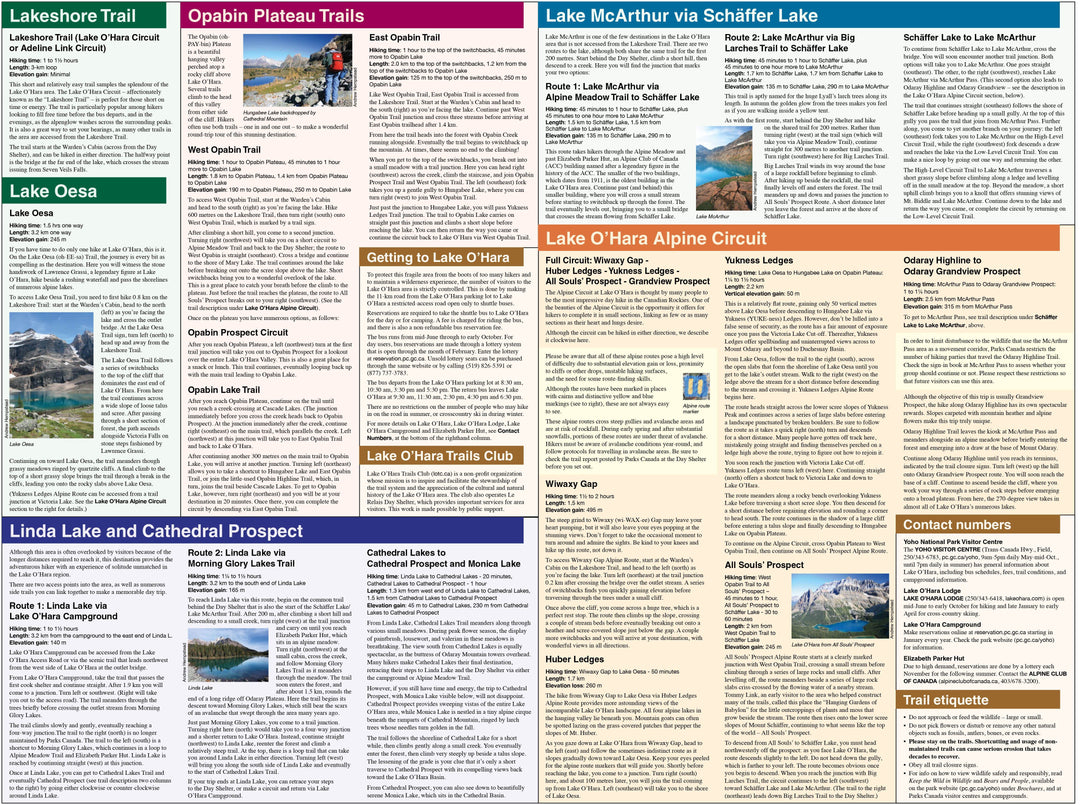 Carte de randonnée - Lac O'Hara (PN Yoho, Colombie-Britannique) | Gem Trek carte pliée Gem Trek Publishing 