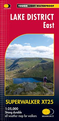 Carte de randonnée - Lake District Est XT25 | Harvey Maps - Superwalker maps carte pliée Harvey Maps 