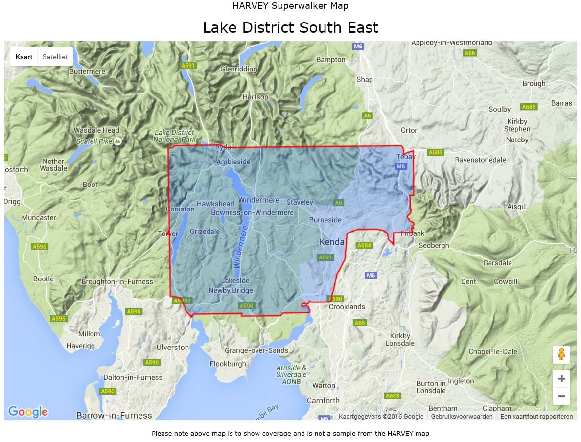 Carte de randonnée - Lake District Sud Est XT25 | Harvey Maps - Superwalker maps carte de randonnée Harvey Maps Default Title