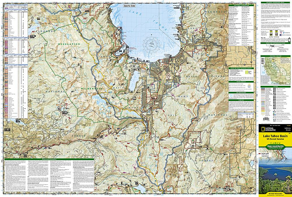 Carte de randonnée - Lake Tahoe Basin (Californie, Nevada), n° 803 | National Geographic carte pliée National Geographic 
