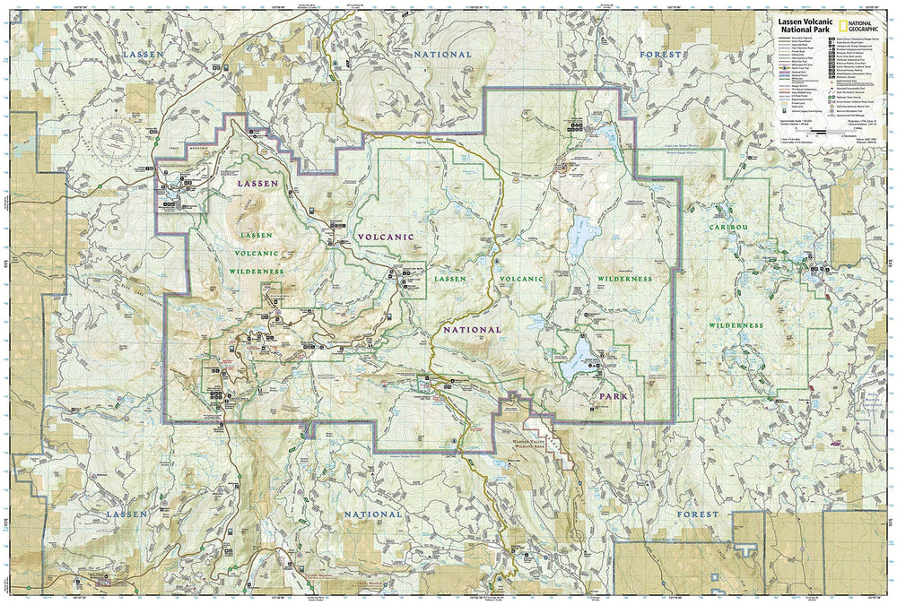 Carte de randonnée - Lassen Volcanic National Park (Californie), n° 268 | National Geographic carte pliée National Geographic 