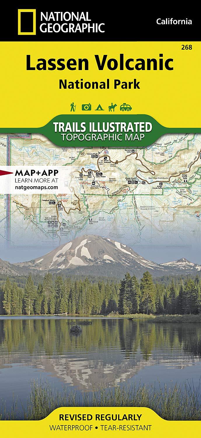 Carte de randonnée - Lassen Volcanic National Park (Californie), n° 268 | National Geographic carte pliée National Geographic 