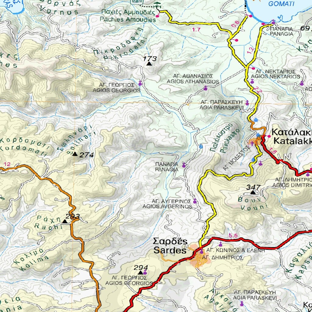 Carte de randonnée - Lemnos | Anavasi carte de randonnée Anavasi