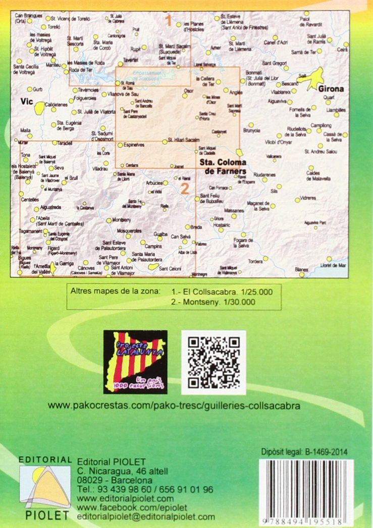 Carte de randonnée - Les Guilleries : 40 randos, 40 lieux incontournables (Catalogne) | Piolet carte de randonnée Editorial Piolet