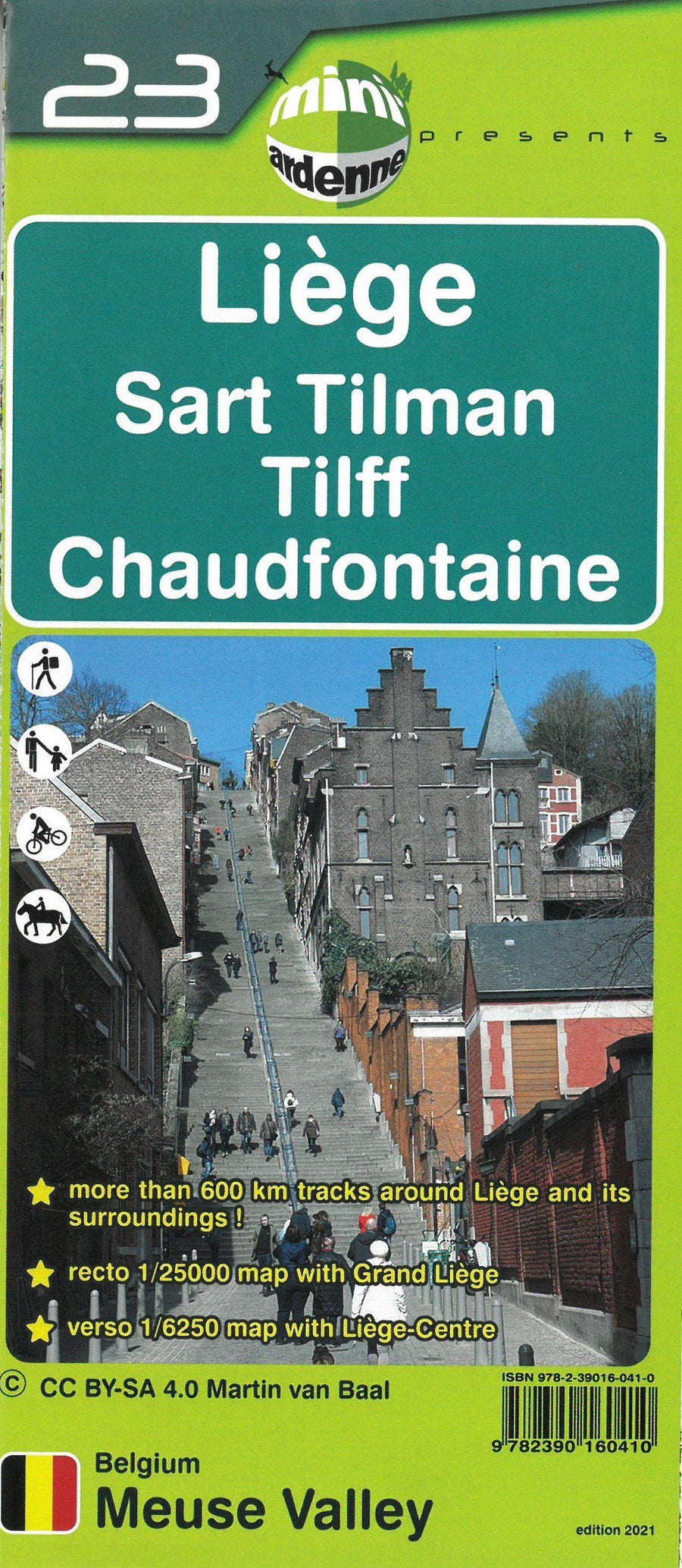 Carte de randonnée - Liège, Sart, Tilman, Tilff, Chaudfontaine, n° 23 | Mini Planet carte pliée Mini Planet 