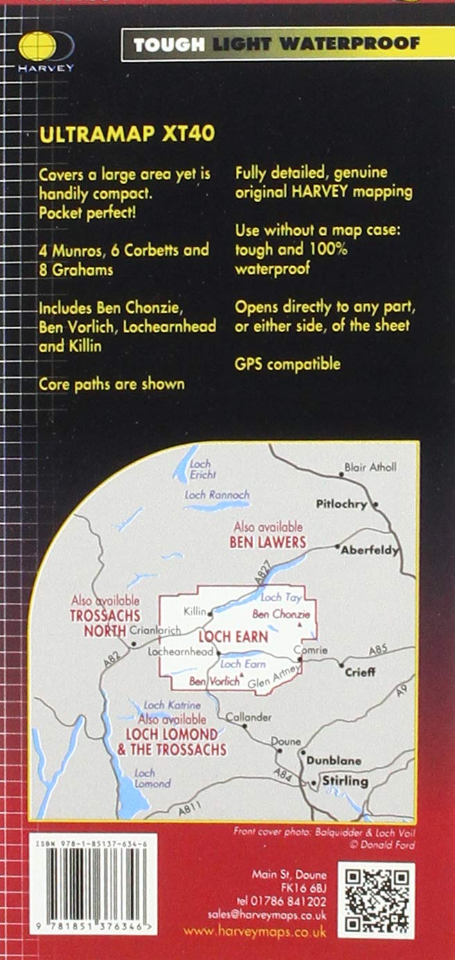 Carte de randonnée - Loch Earn XT40 | Harvey Maps - Ultramap carte de randonnée Harvey Maps