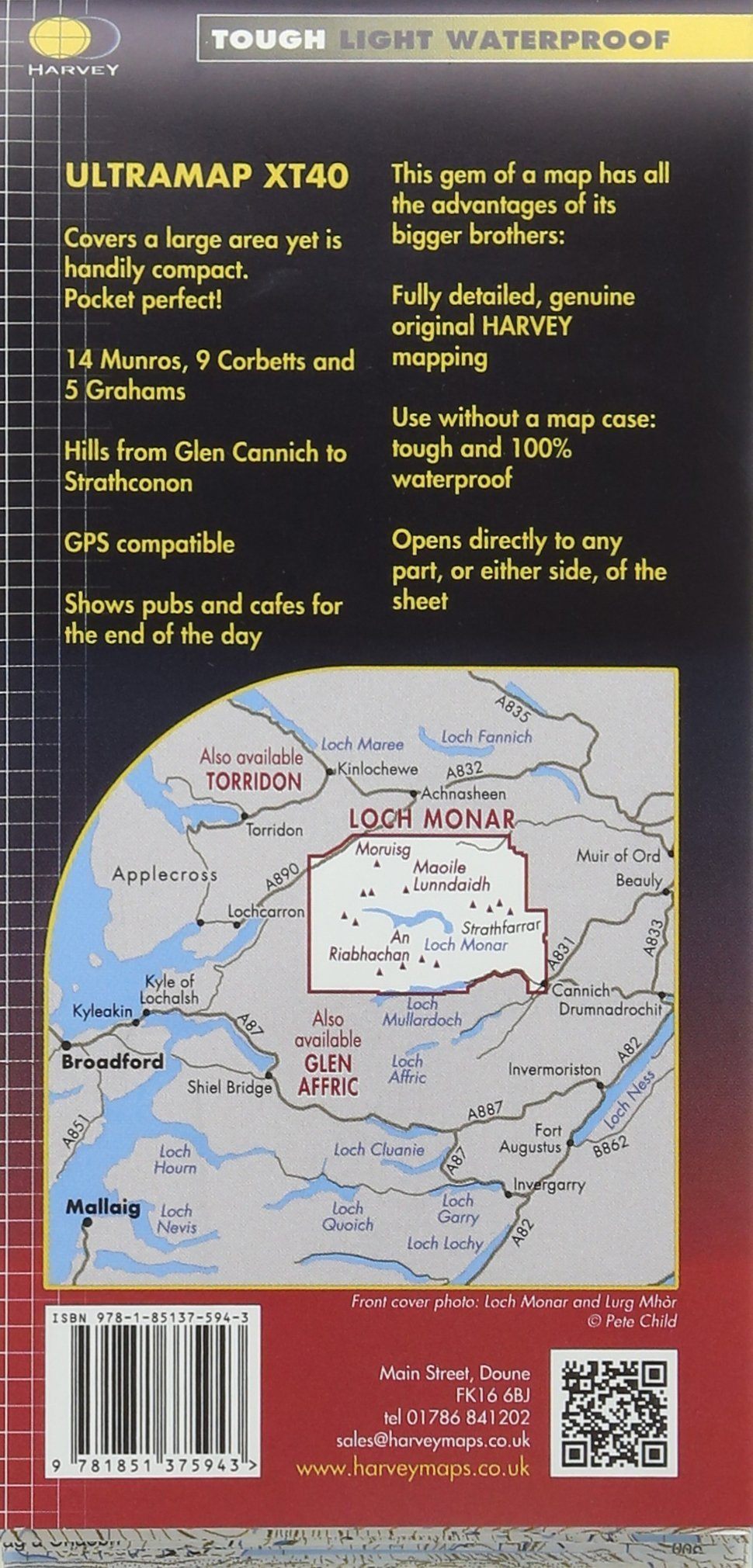 Carte de randonnée - Loch Monar XT40 | Harvey Maps - Ultramap carte de randonnée Harvey Maps