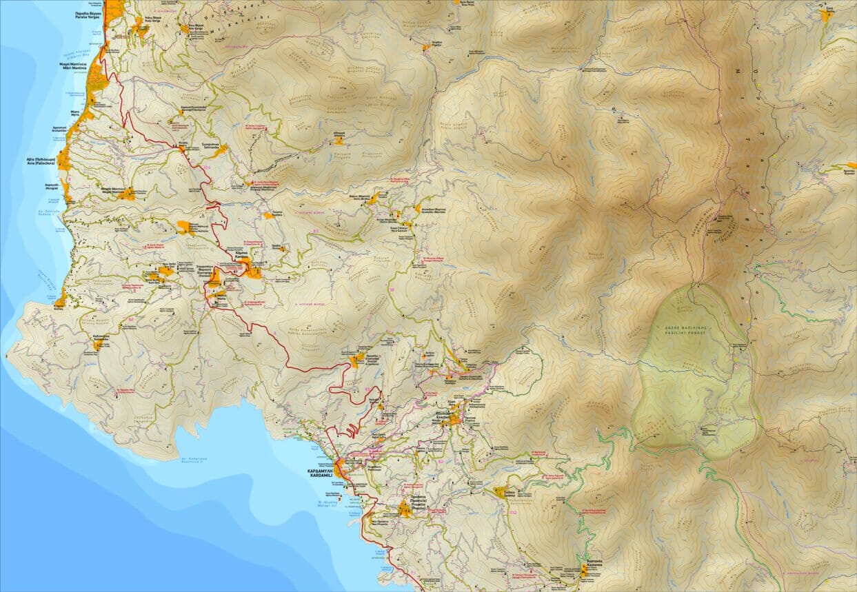 Carte de randonnée - Mani / Magne Ouest (Péloponnèse, Grèce) | Terrain Cartography carte de randonnée Terrain Cartography
