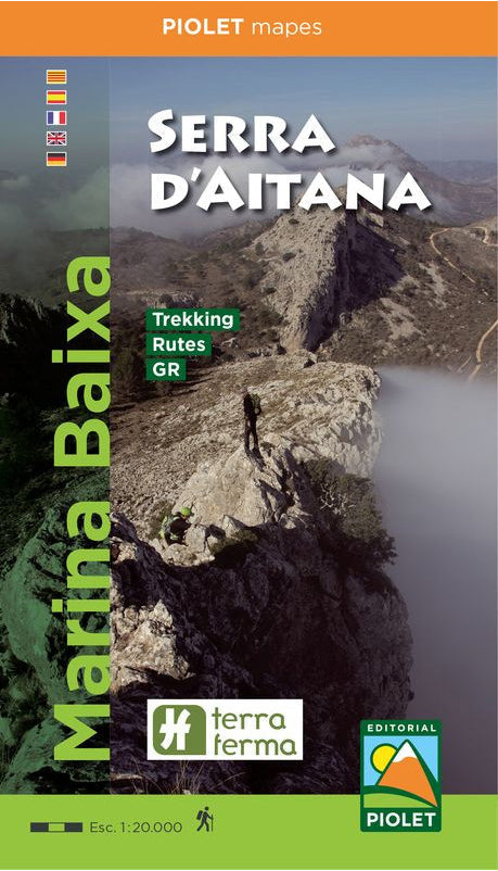 Carte de randonnée - Marina Baixa, Serra d'Aitana (Alicante) | Piolet carte pliée Editorial Piolet 