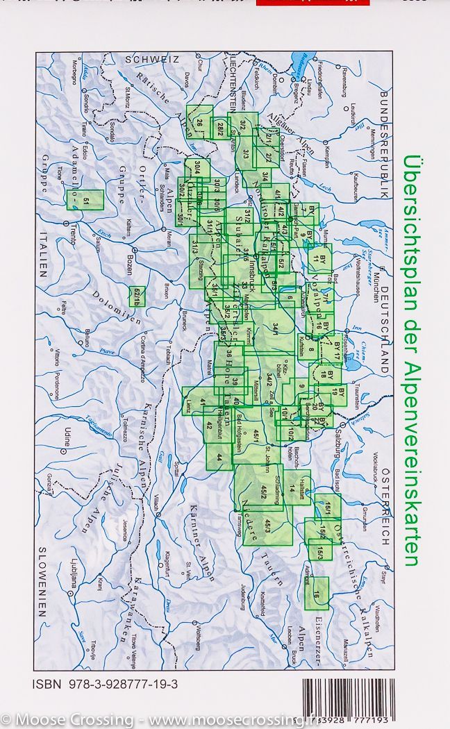 Carte de randonnée n° 4/1 - Massif de Wetterstein & Mieminger Ouest | Alpenverein carte de randonnée Alpenverein
