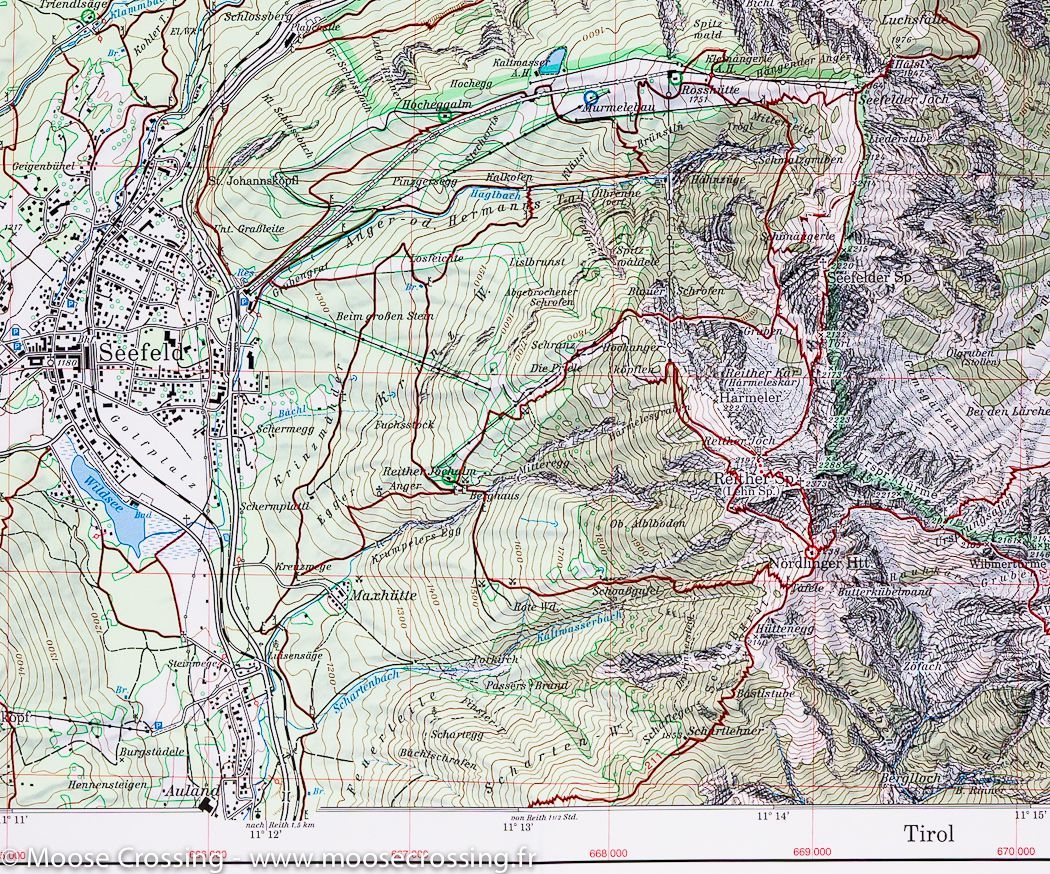Carte de randonnée - Massifs de Wetterstein et de Mieminger Est n° 4/3 | Alpenverein carte pliée Alpenverein 