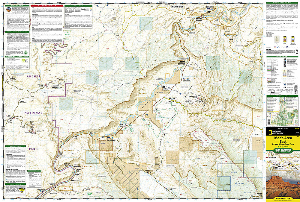 Carte de randonnée n° 507 - Moab EstDewey Bridge, Sand Flats (Utah) | National Geographic | National Geographic carte de randonnée National Geographic