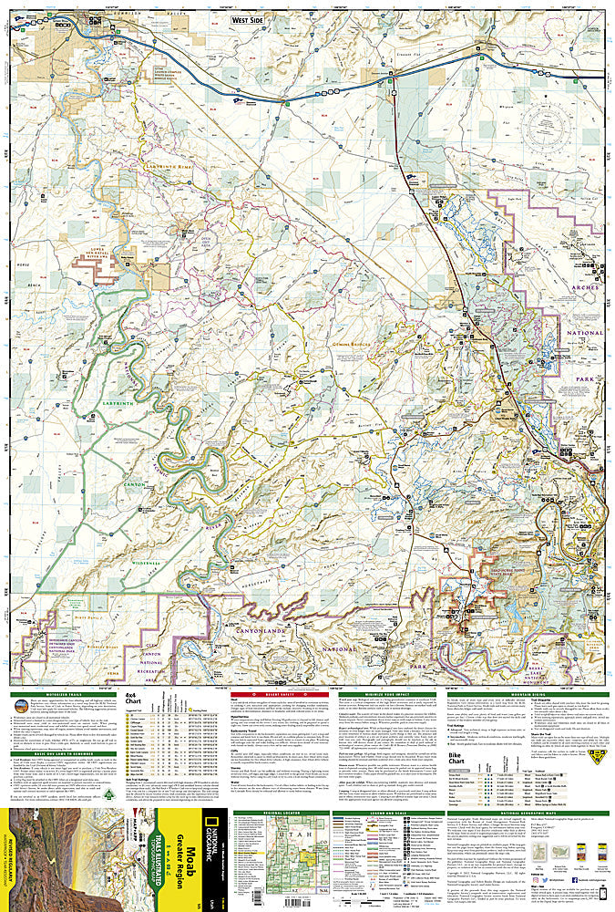 Carte de randonnée - Moab (Utah) | National Geographic carte pliée National Geographic 