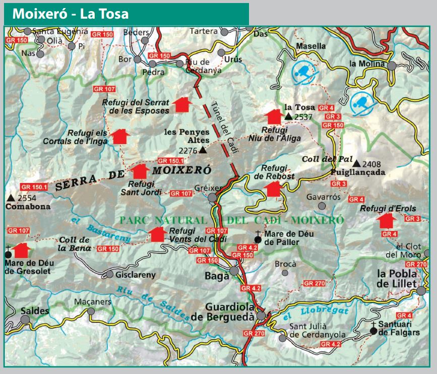 Carte de randonnée - Moixero, La Tosa & Parc Naturel de Cadi-Moixero (Catalogne) | Alpina carte de randonnée Editorial Alpina