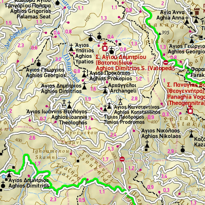 Carte de randonnée - Mont Athos (Grèce) | Terrain Cartography carte pliée Terrain Cartography 
