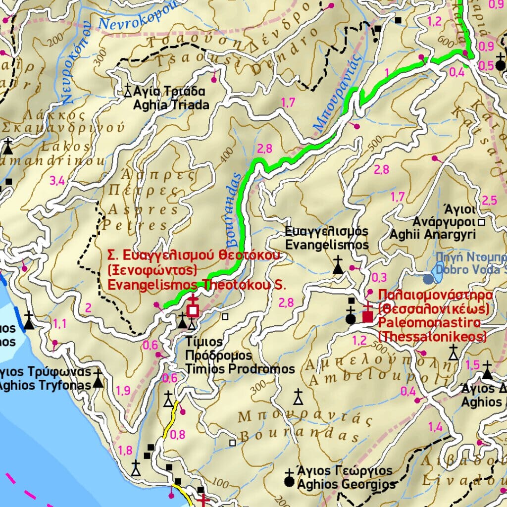 Carte de randonnée - Mont Athos (Grèce) | Terrain Cartography carte de randonnée Terrain Cartography