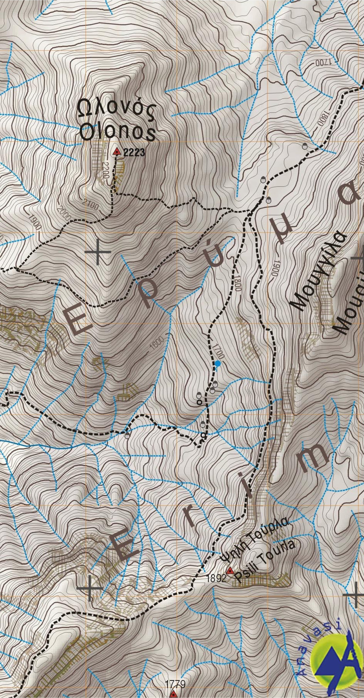 Carte de randonnée n° 8.61 - Mont Erimanthos (Grèce) | Anavasi carte de randonnée Anavasi